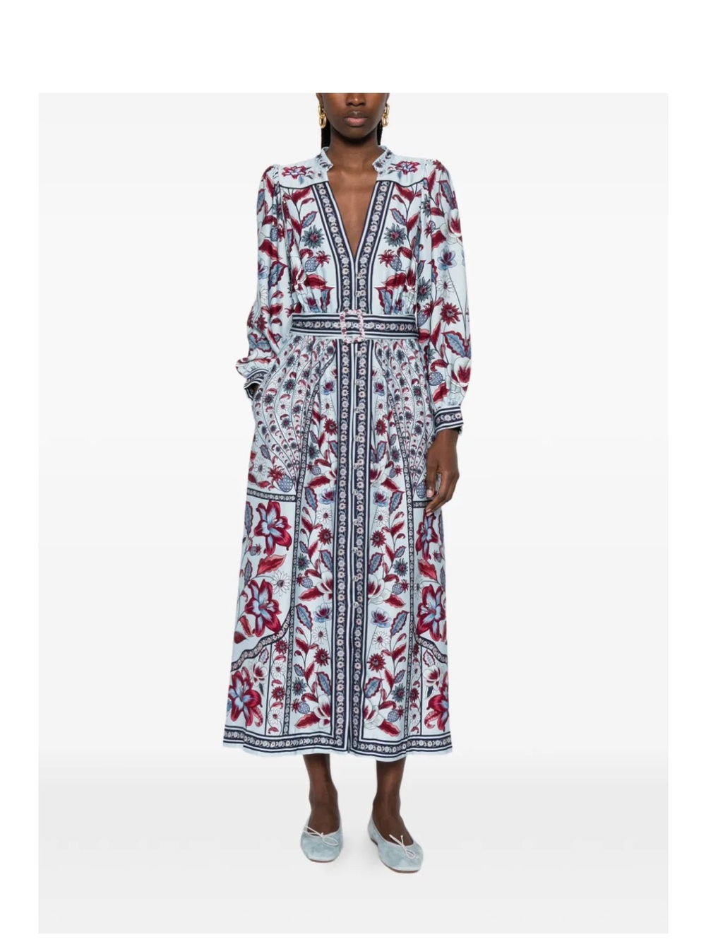 NWT Farm Rio Marcelle Soft Blue Maxi Dress
